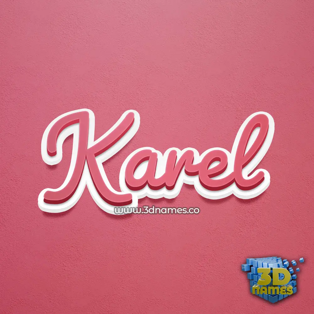 karel in Red Scribble style - 3D name wallpaper