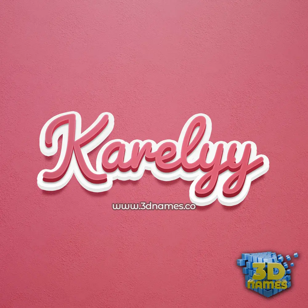 karelyy in Red Scribble style - 3D name wallpaper