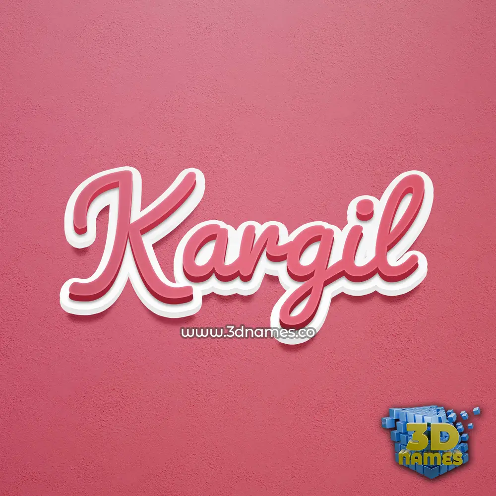 kargil in Red Scribble style - 3D name wallpaper