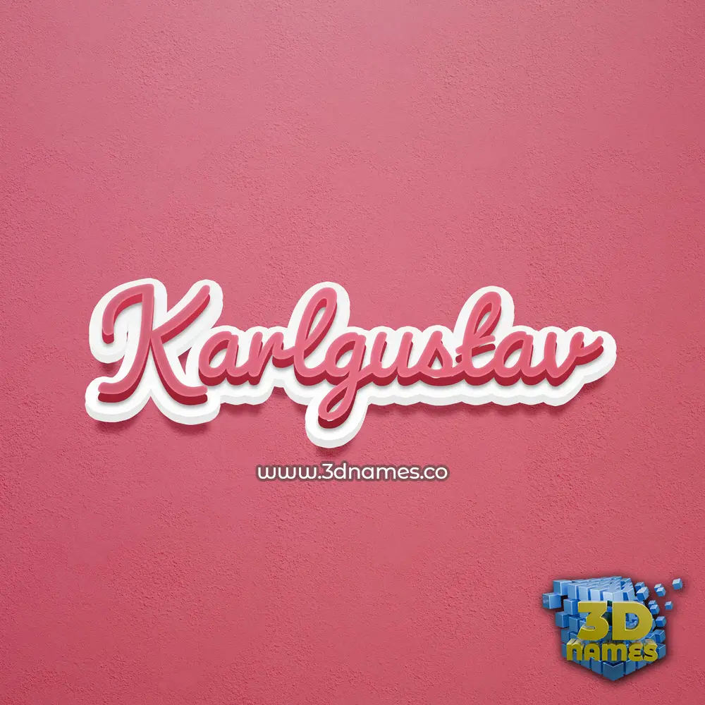 karlgustav in Red Scribble style - 3D name wallpaper