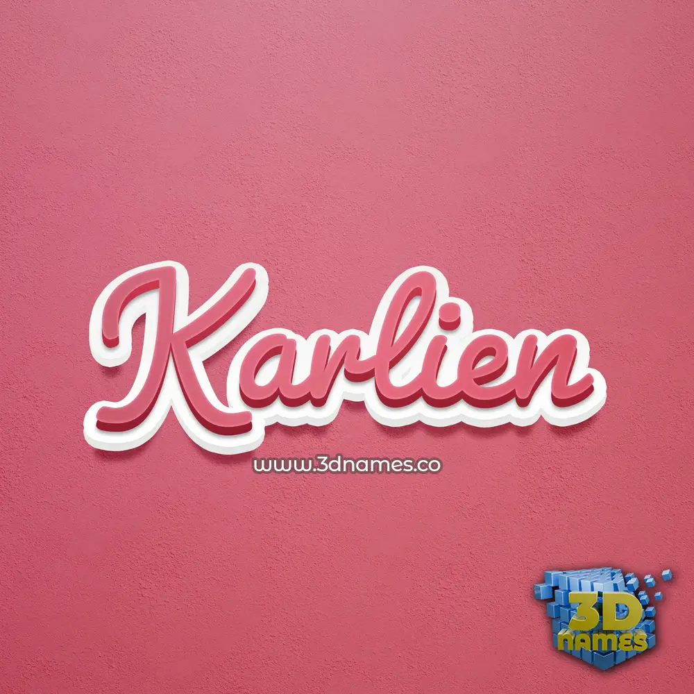 karlien in Red Scribble style - 3D name wallpaper