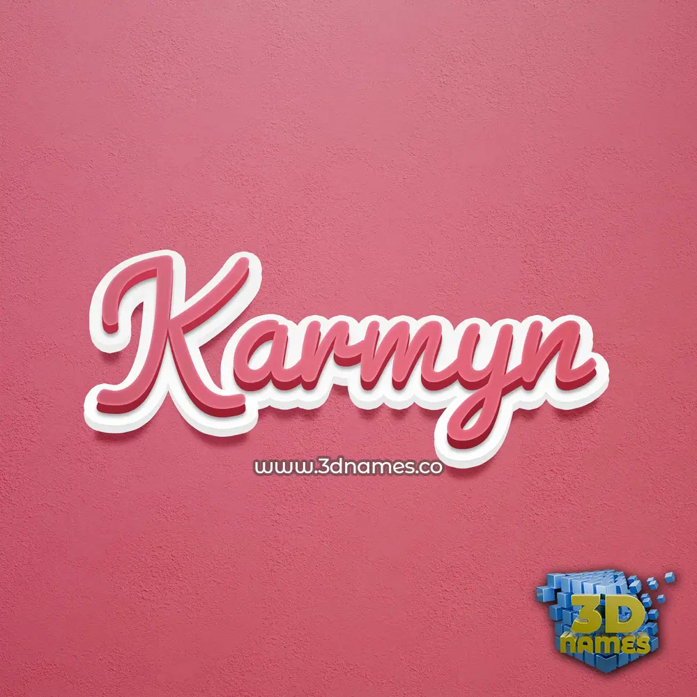 karmyn in Red Scribble style - 3D name wallpaper