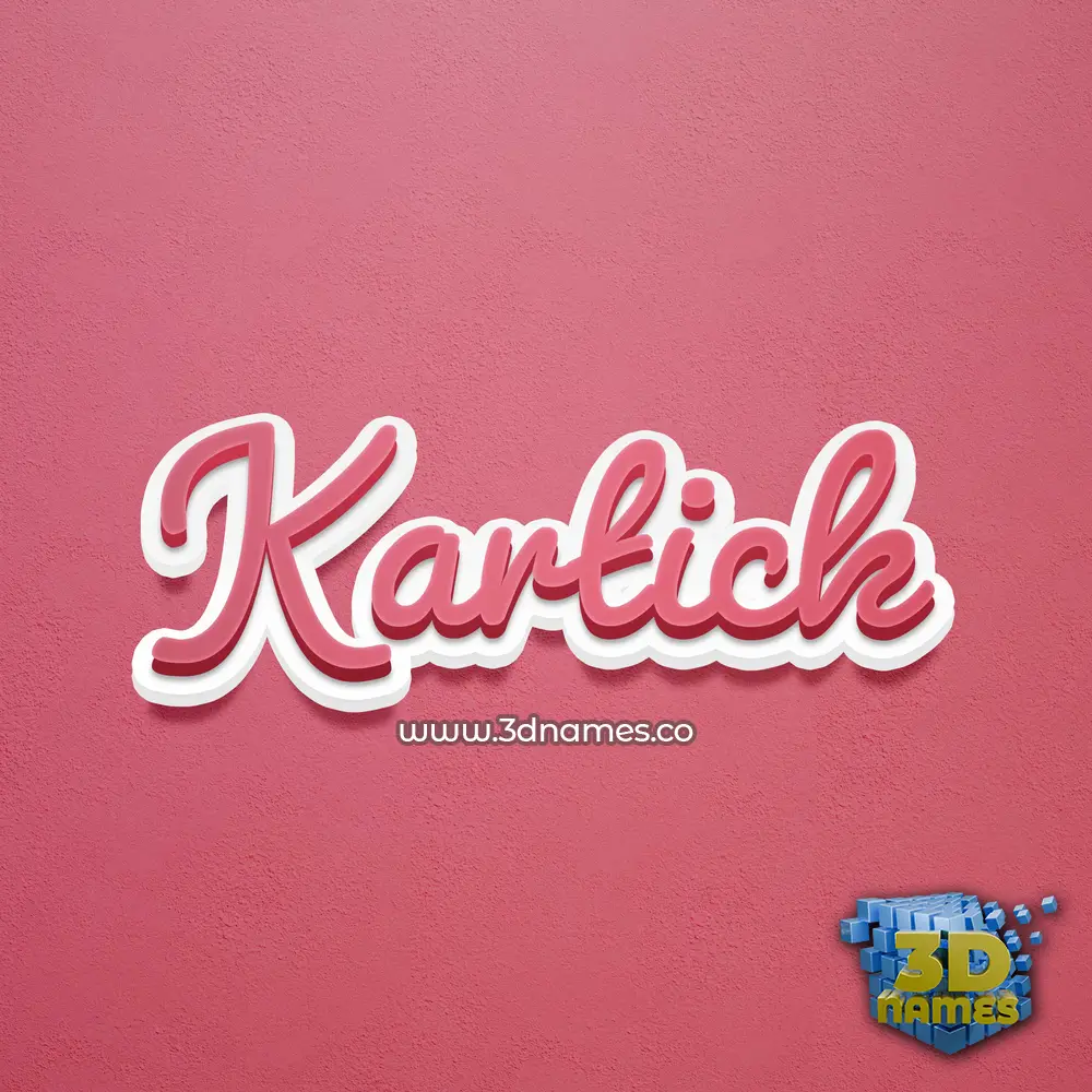 kartick in Red Scribble style - 3D name wallpaper