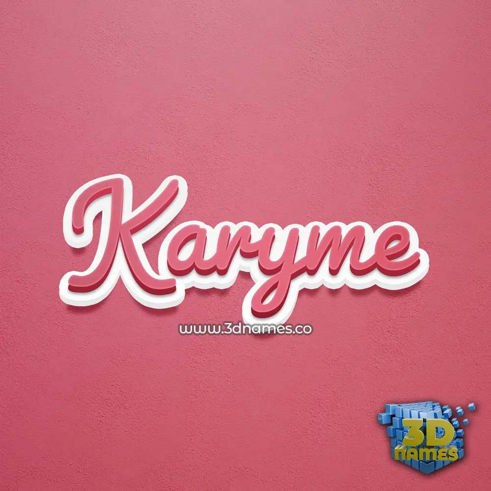 karyme in Red Scribble style - 3D name wallpaper