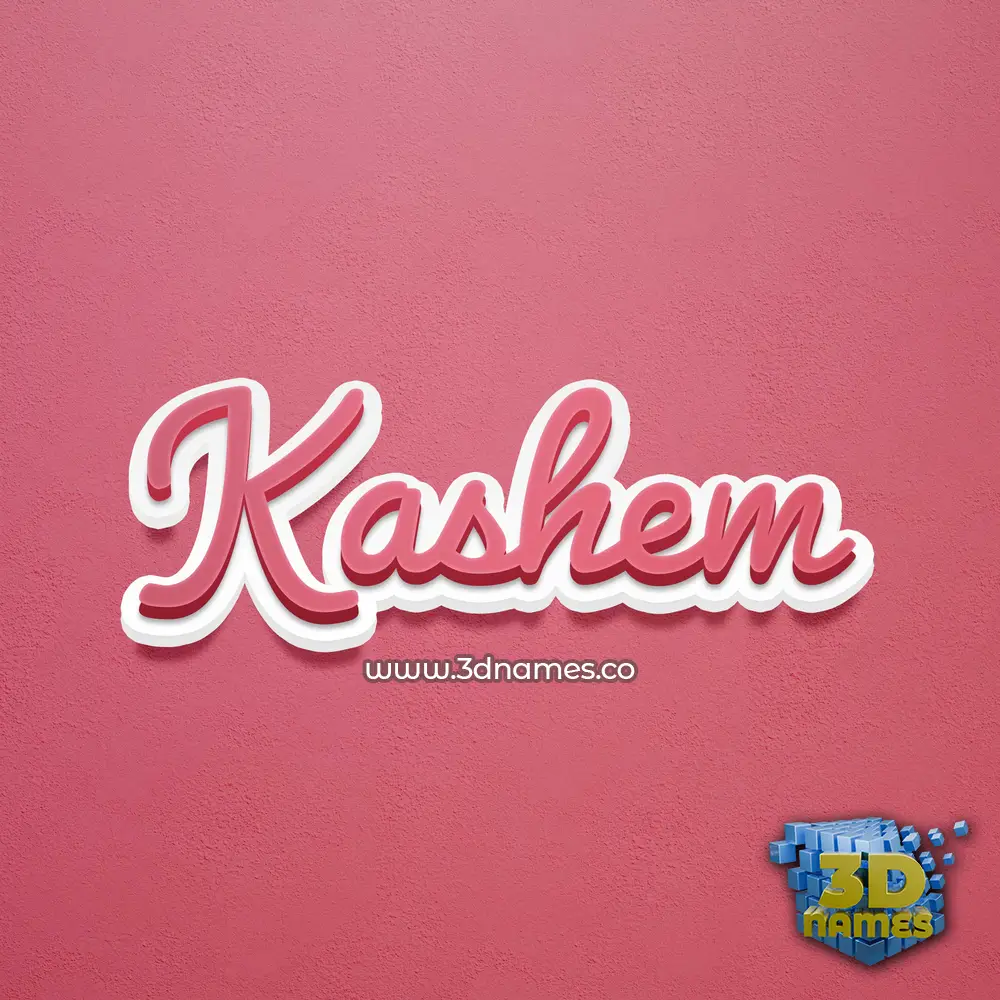 kashem in Red Scribble style - 3D name wallpaper