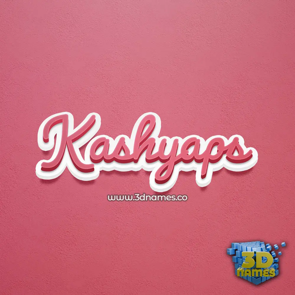 kashyaps in Red Scribble style - 3D name wallpaper