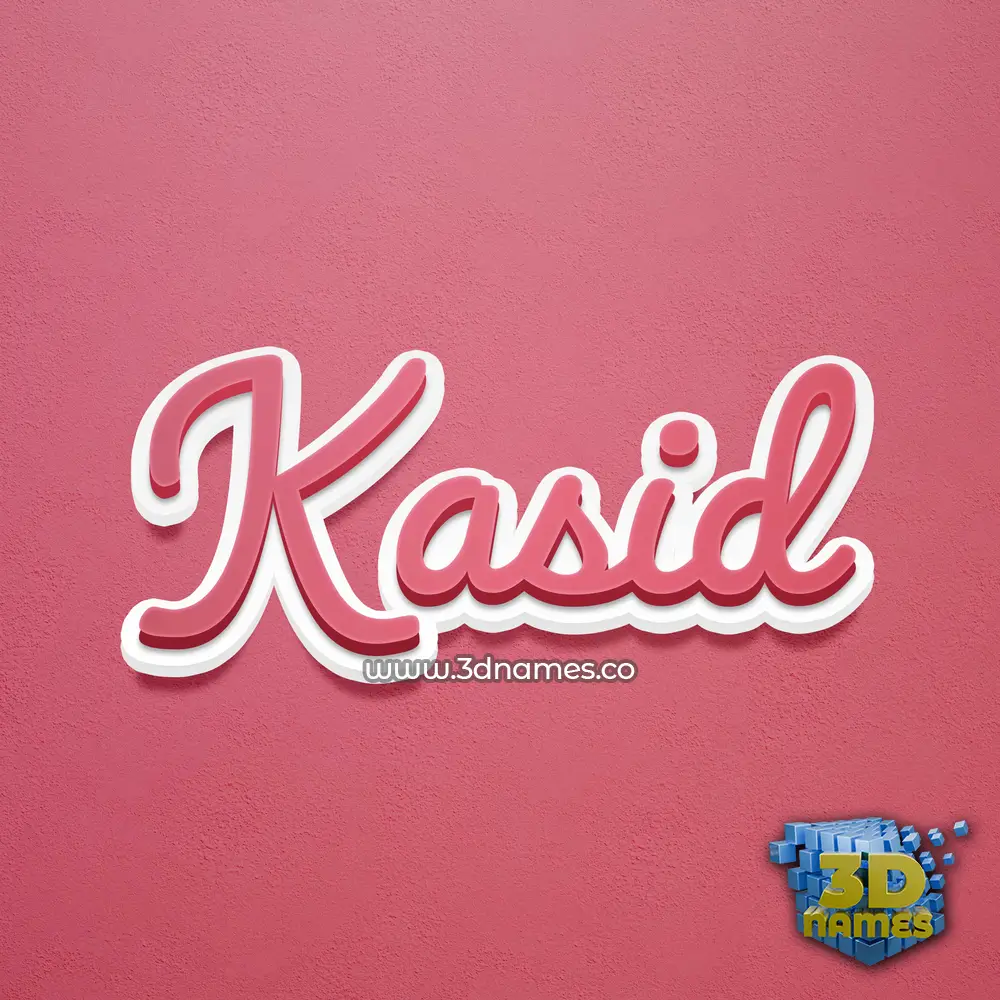 kasid in Red Scribble style - 3D name wallpaper
