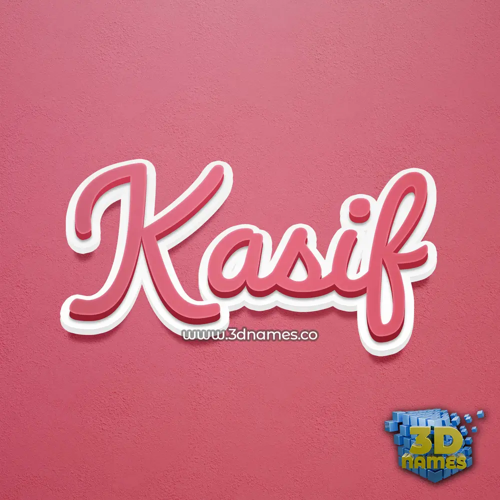 kasif in Red Scribble style - 3D name wallpaper