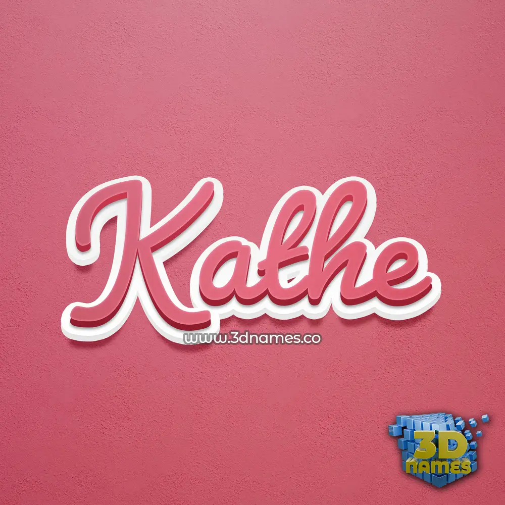 kathe in Red Scribble style - 3D name wallpaper
