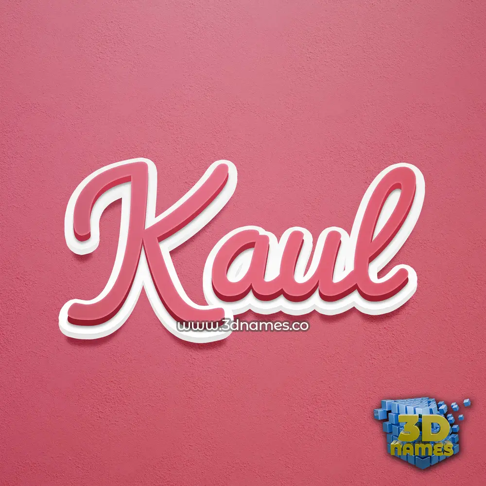 kaul in Red Scribble style - 3D name wallpaper