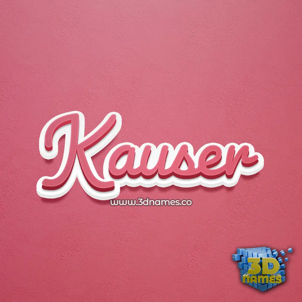kauser in Red Scribble style - 3D name wallpaper