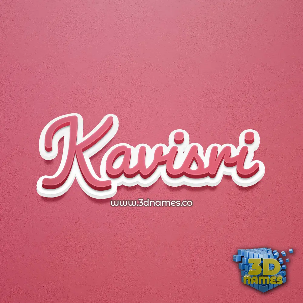 kavisri in Red Scribble style - 3D name wallpaper