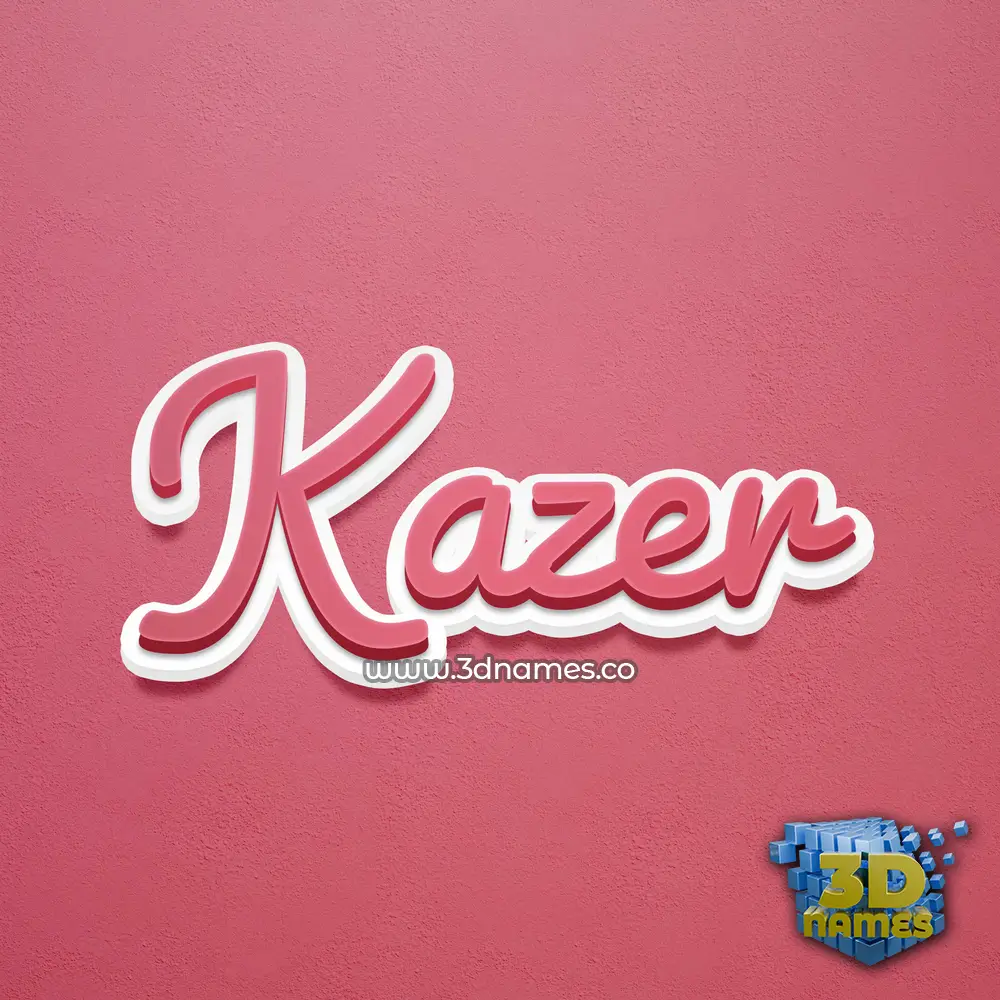 kazer in Red Scribble style - 3D name wallpaper