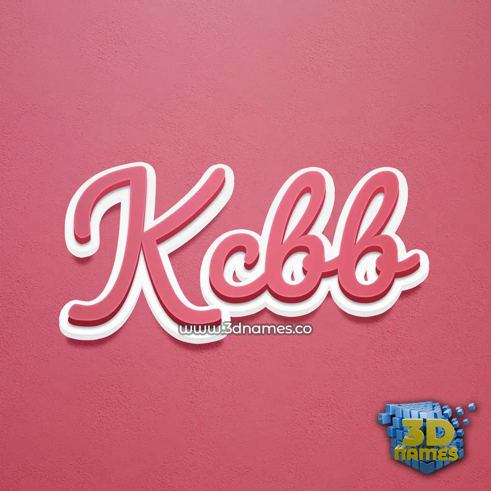 kcbb in Red Scribble style - 3D name wallpaper