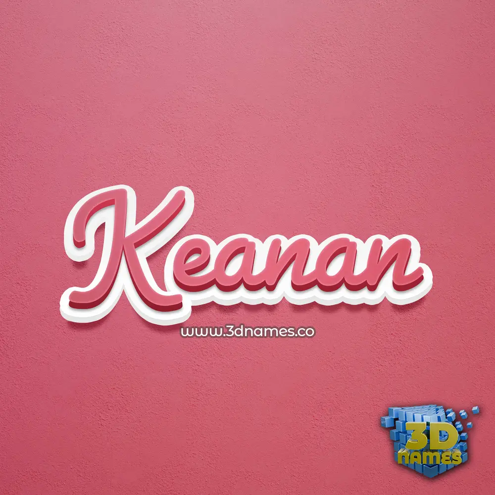 keanan in Red Scribble style - 3D name wallpaper