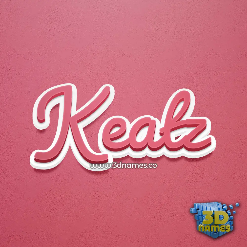 keatz in Red Scribble style - 3D name wallpaper