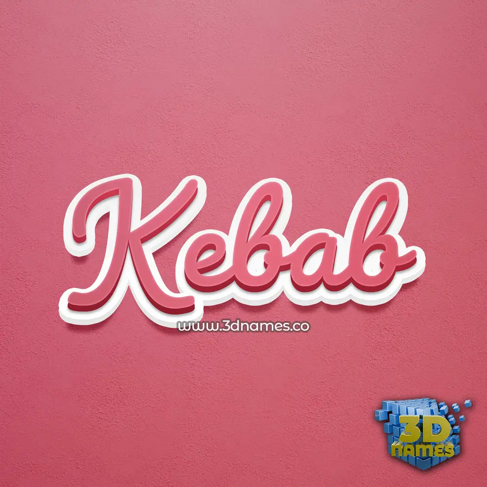 kebab in Red Scribble style - 3D name wallpaper