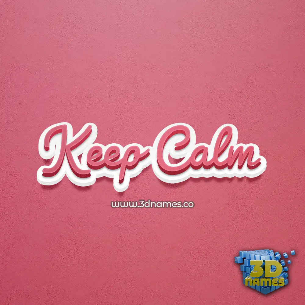 keep calm in Red Scribble style - 3D name wallpaper