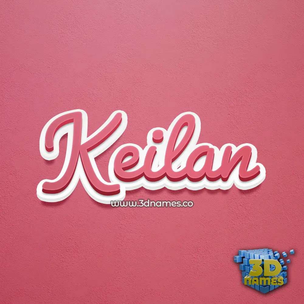 keilan in Red Scribble style - 3D name wallpaper