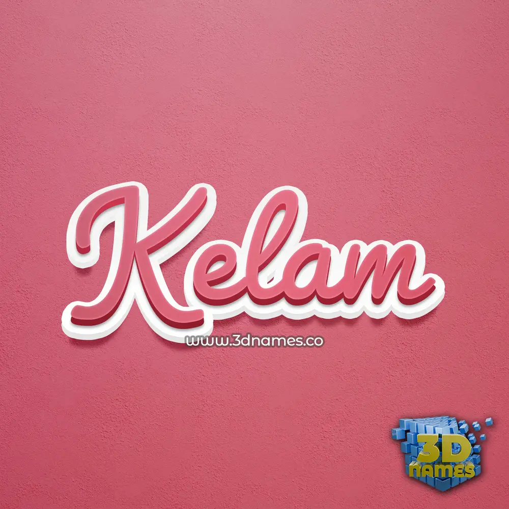 kelam in Red Scribble style - 3D name wallpaper