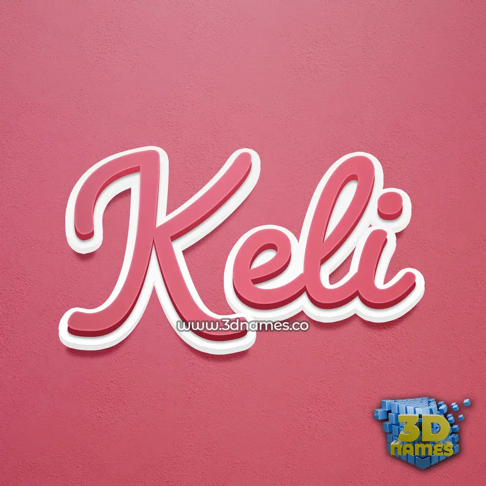 keli in Red Scribble style - 3D name wallpaper
