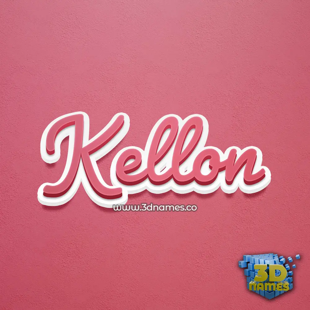 kellon in Red Scribble style - 3D name wallpaper