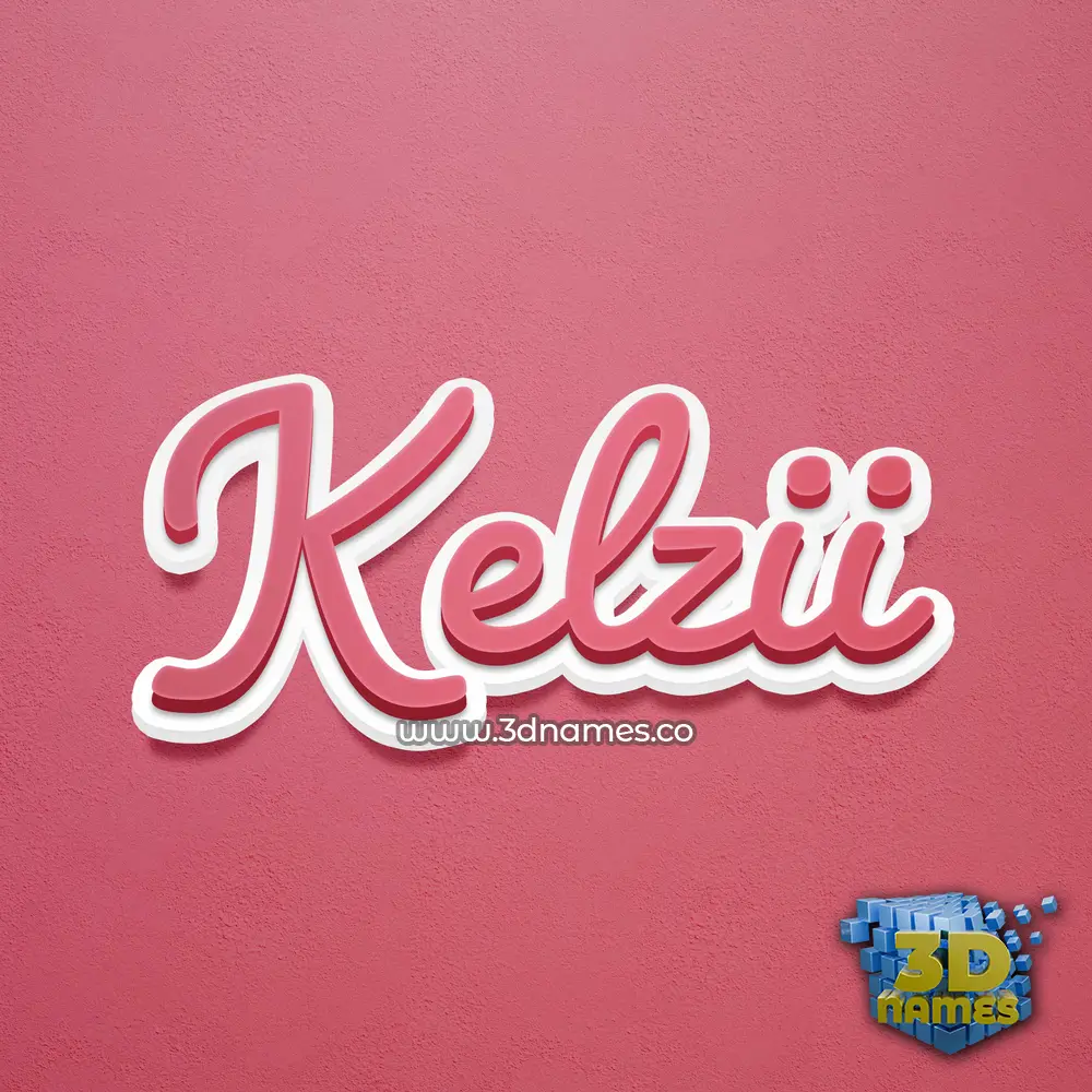kelzii in Red Scribble style - 3D name wallpaper