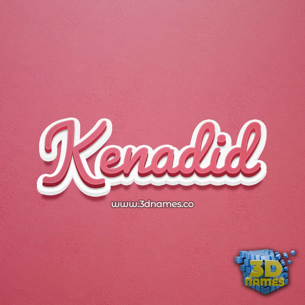 kenadid in Red Scribble style - 3D name wallpaper