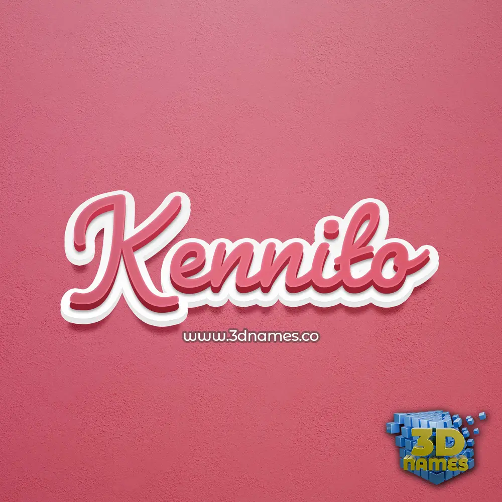 kennito in Red Scribble style - 3D name wallpaper