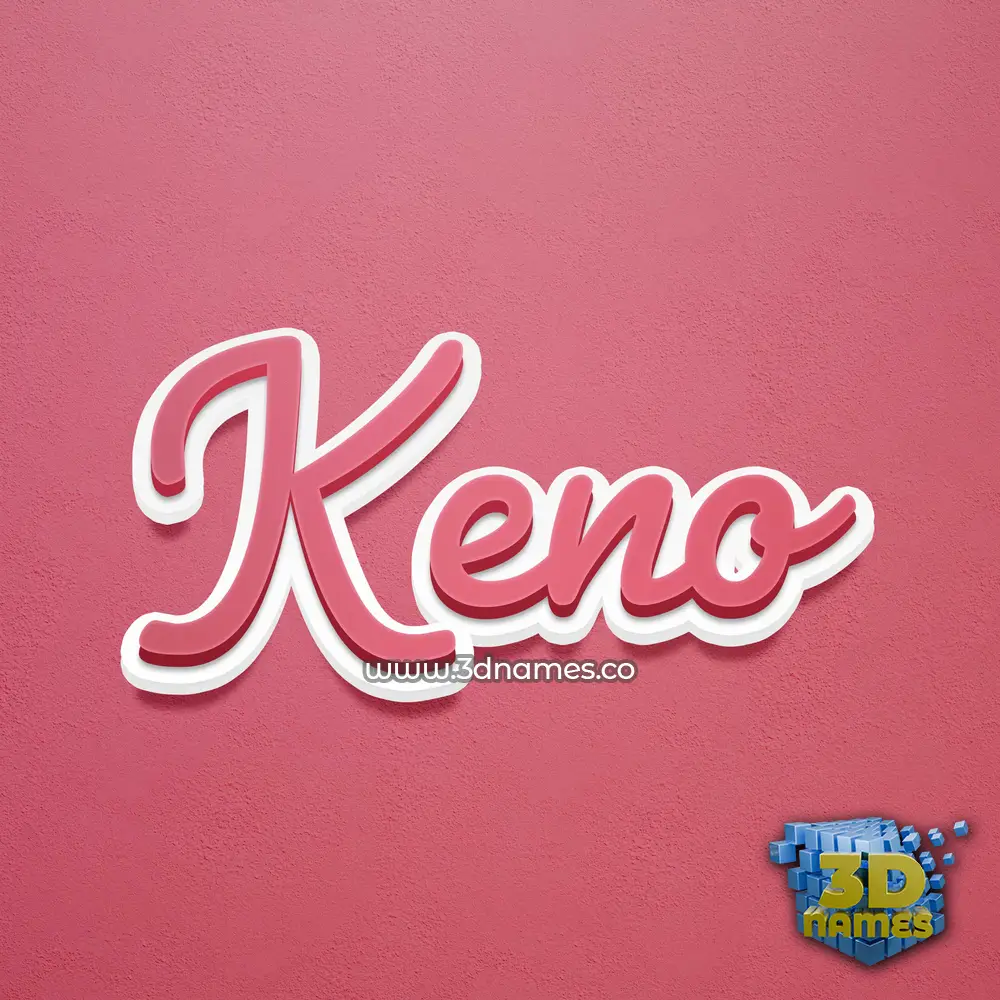 keno in Red Scribble style - 3D name wallpaper