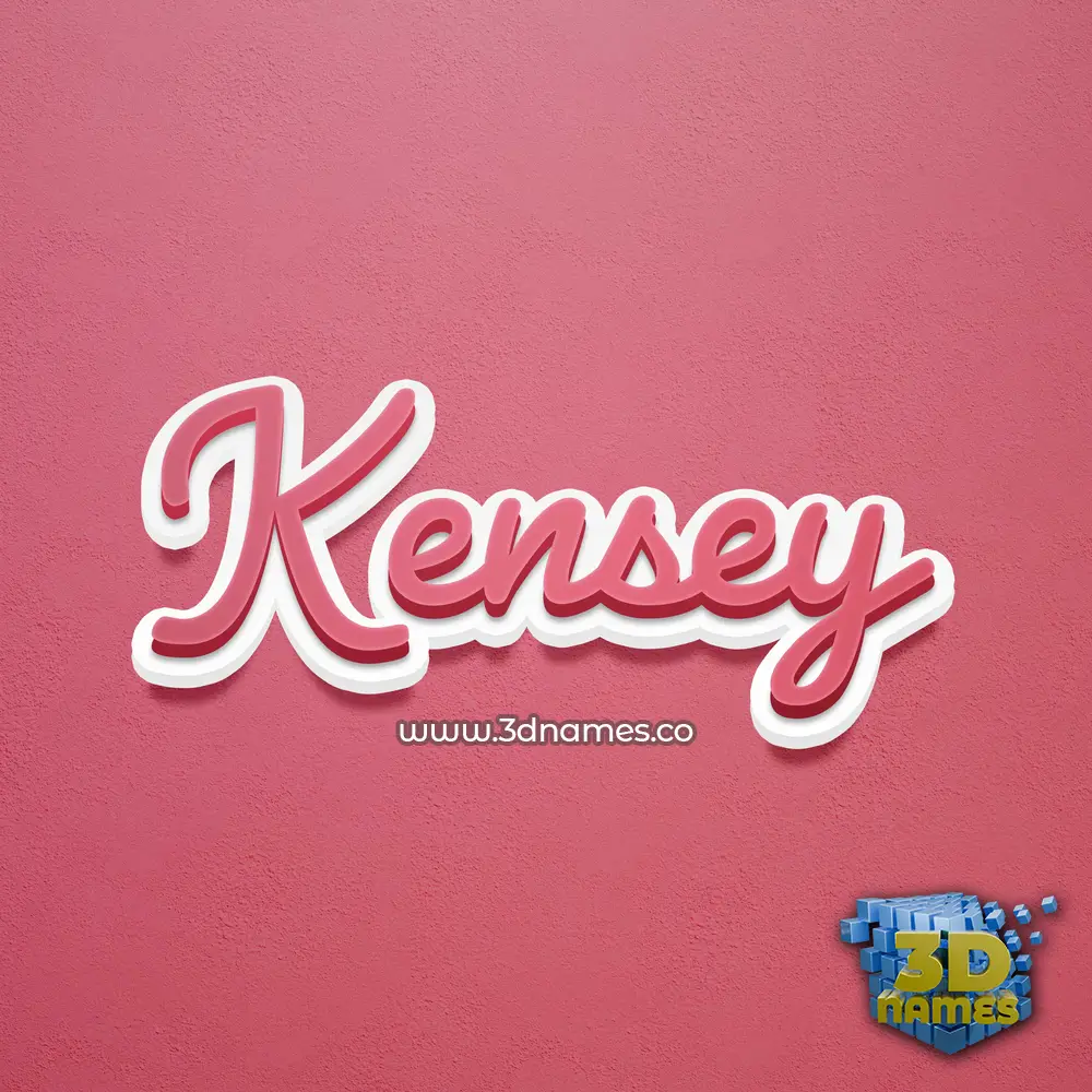 kensey in Red Scribble style - 3D name wallpaper