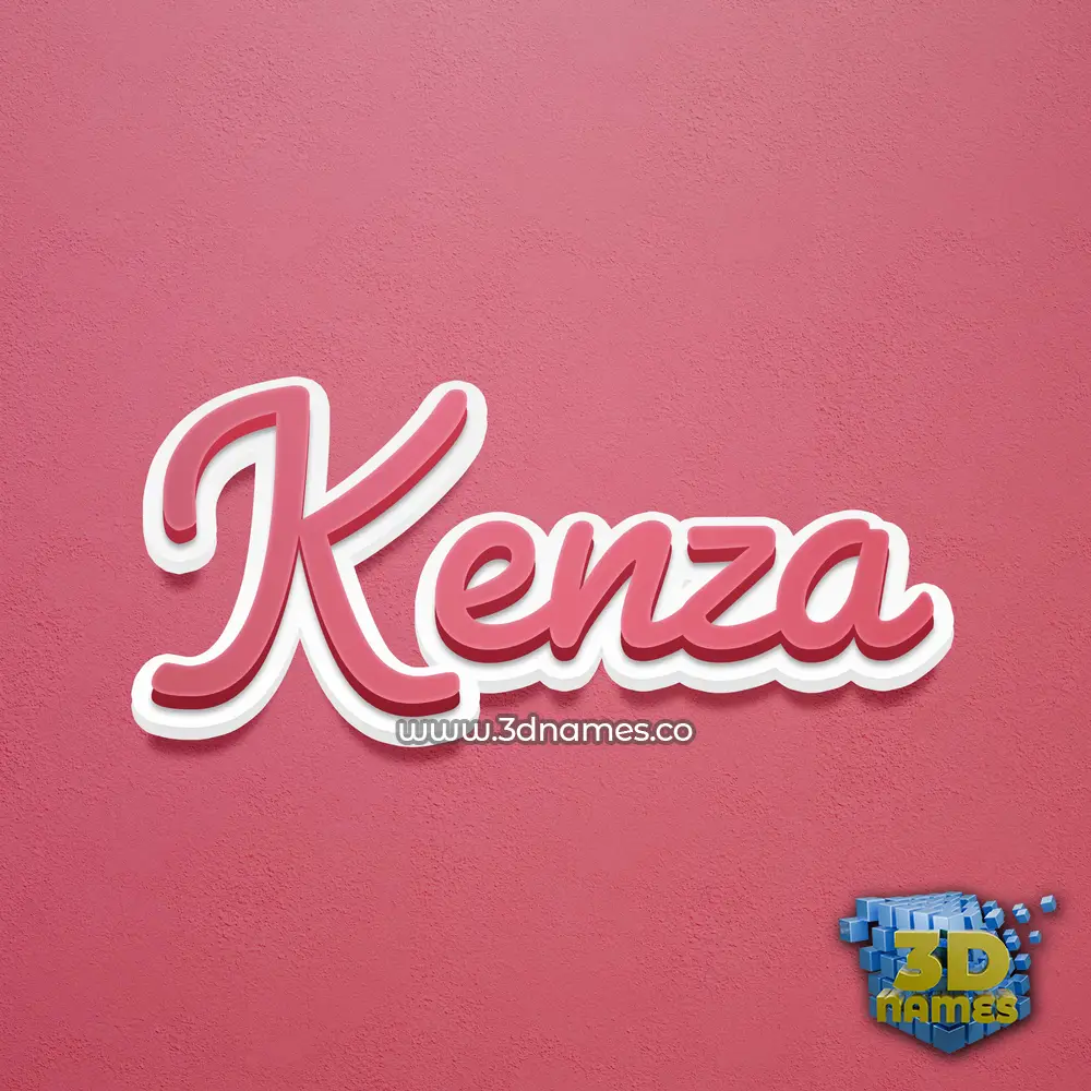 kenza in Red Scribble style - 3D name wallpaper