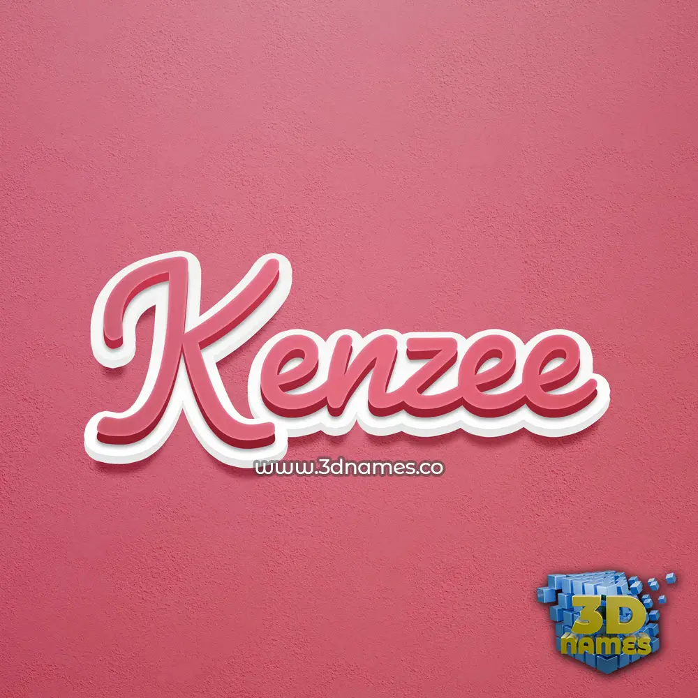 kenzee in Red Scribble style - 3D name wallpaper