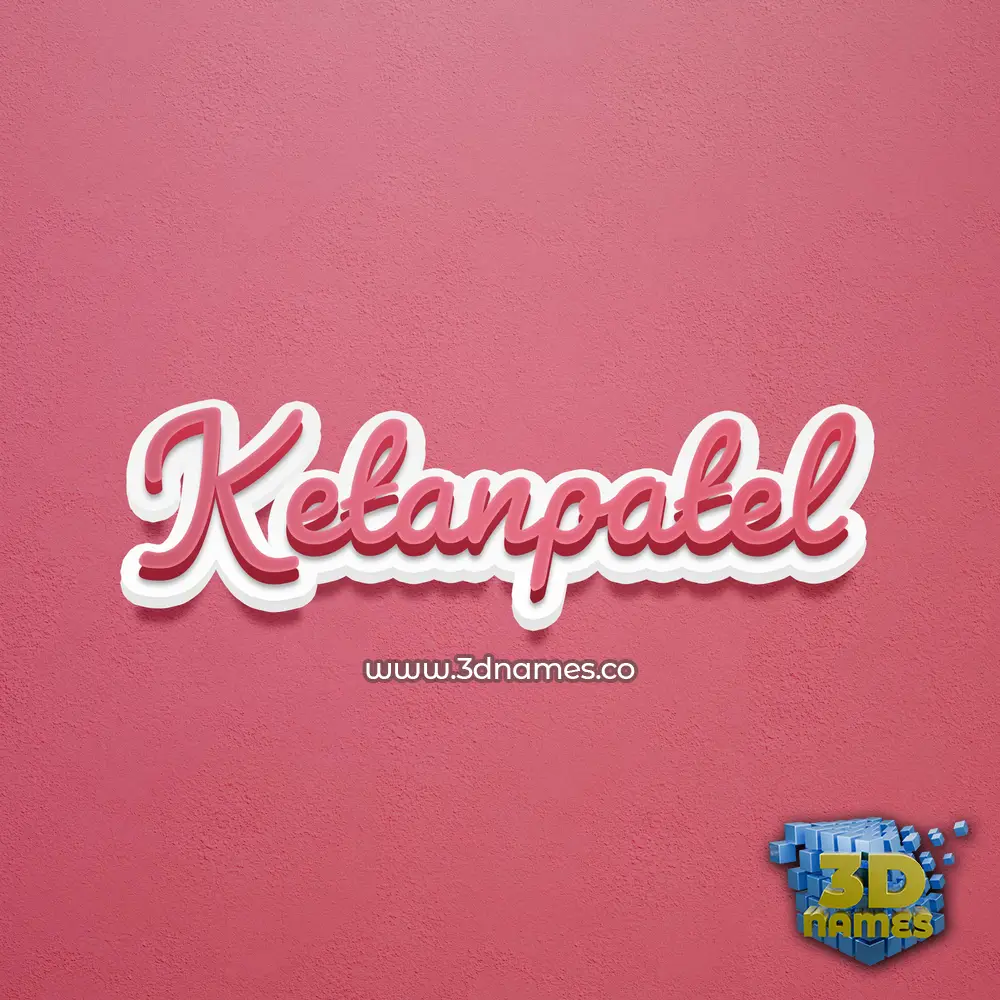 ketanpatel in Red Scribble style - 3D name wallpaper
