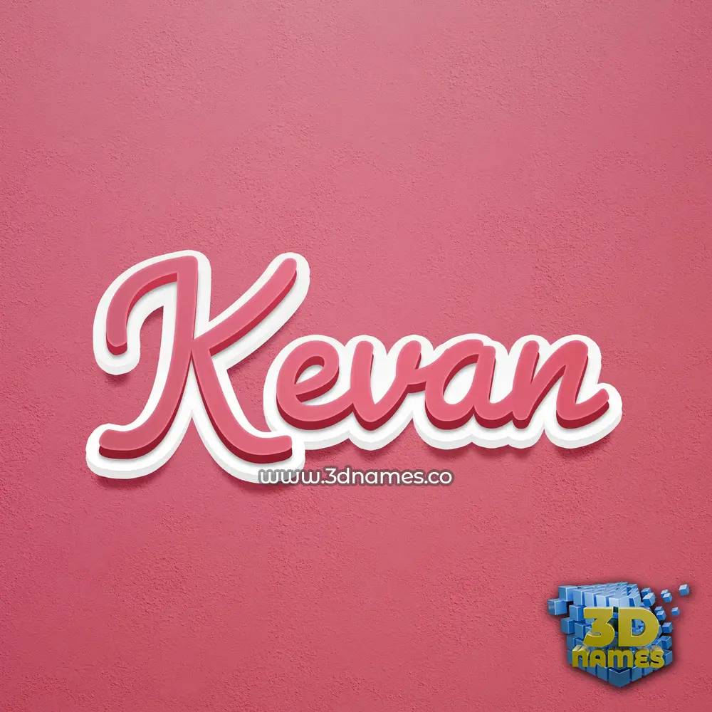 kevan in Red Scribble style - 3D name wallpaper