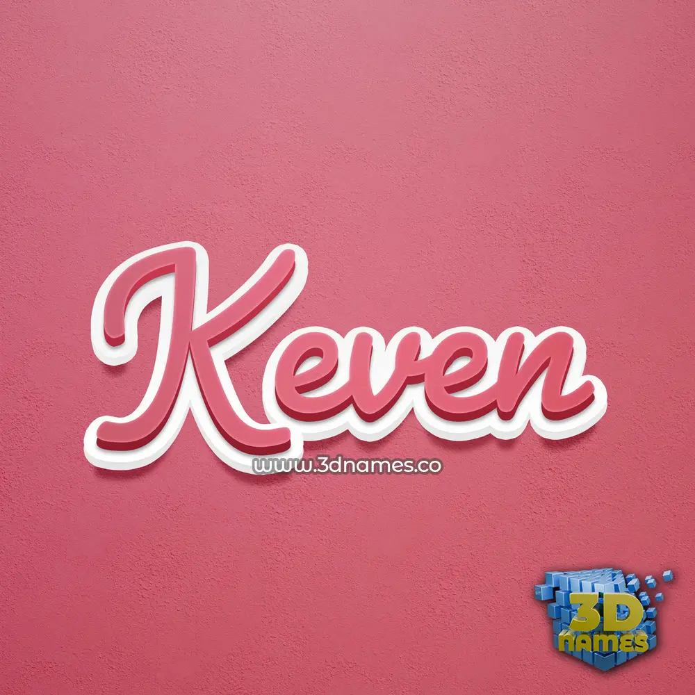 keven in Red Scribble style - 3D name wallpaper