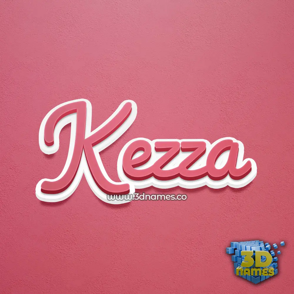 kezza in Red Scribble style - 3D name wallpaper