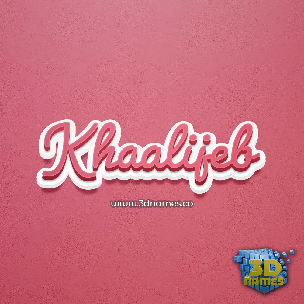 khaalijeb in Red Scribble style - 3D name wallpaper