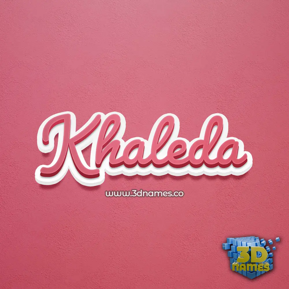 khaleda in Red Scribble style - 3D name wallpaper