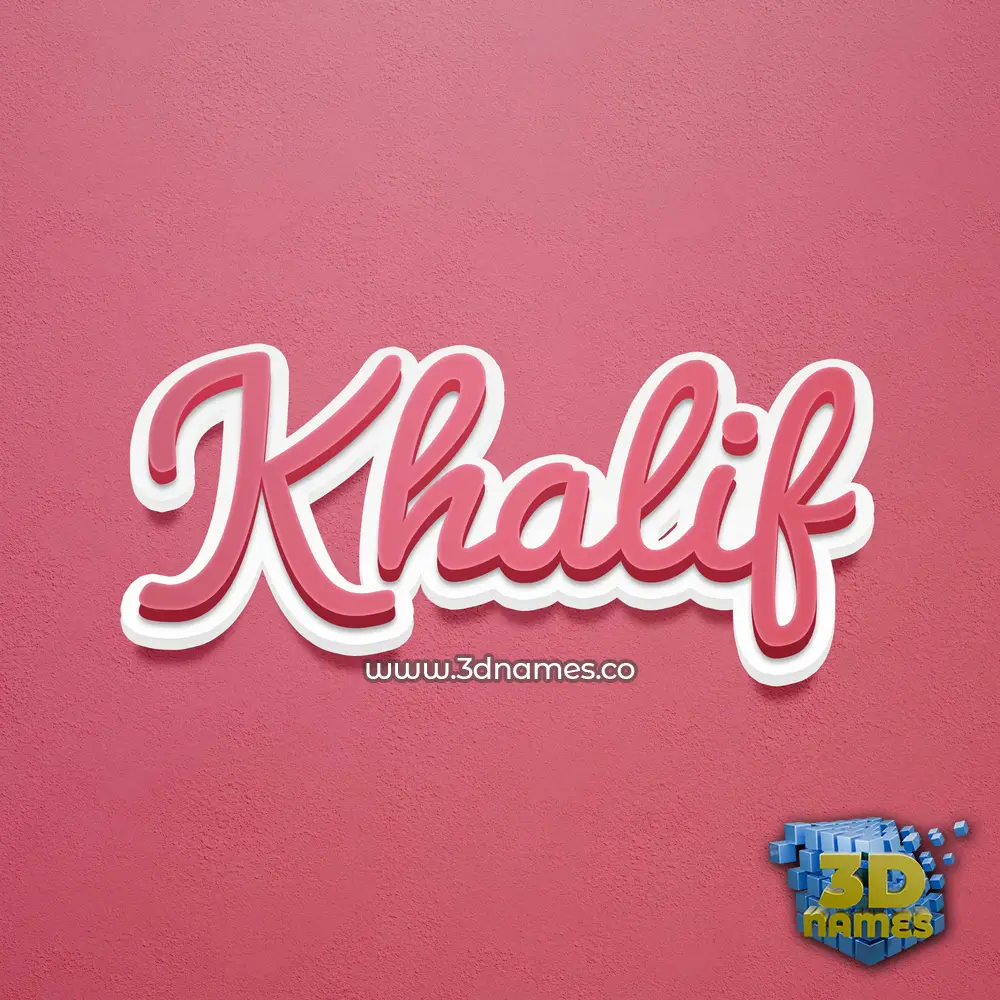 khalif in Red Scribble style - 3D name wallpaper