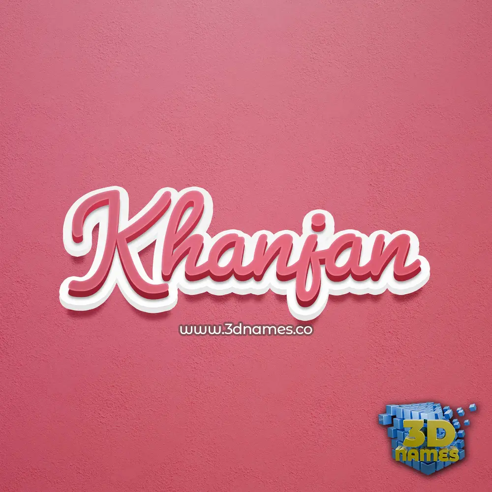khanjan in Red Scribble style - 3D name wallpaper