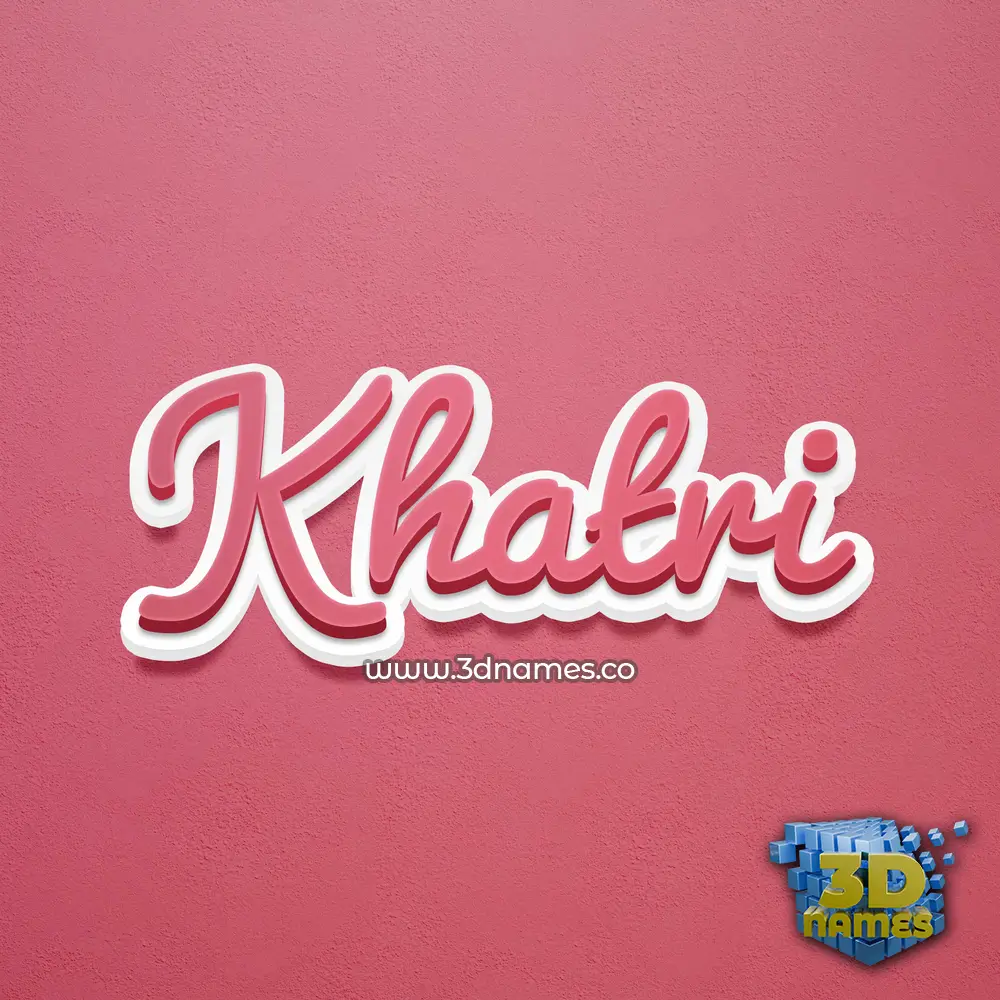 khatri in Red Scribble style - 3D name wallpaper