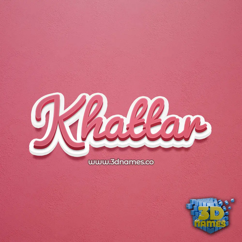 khattar in Red Scribble style - 3D name wallpaper