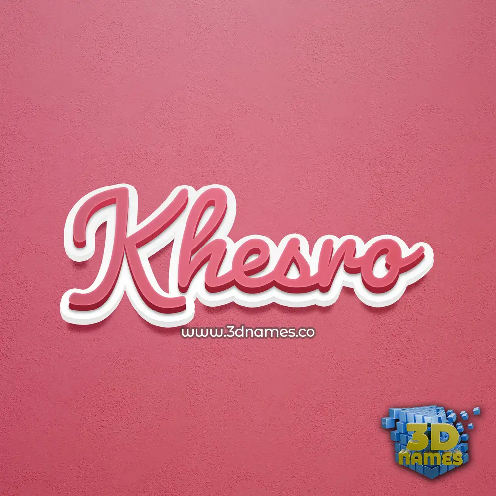 khesro in Red Scribble style - 3D name wallpaper