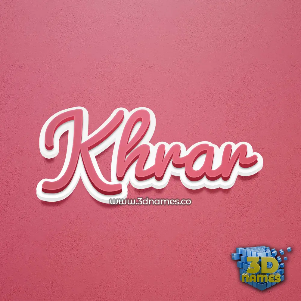 khrar in Red Scribble style - 3D name wallpaper