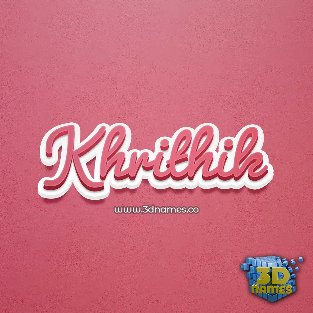 khrithik in Red Scribble style - 3D name wallpaper