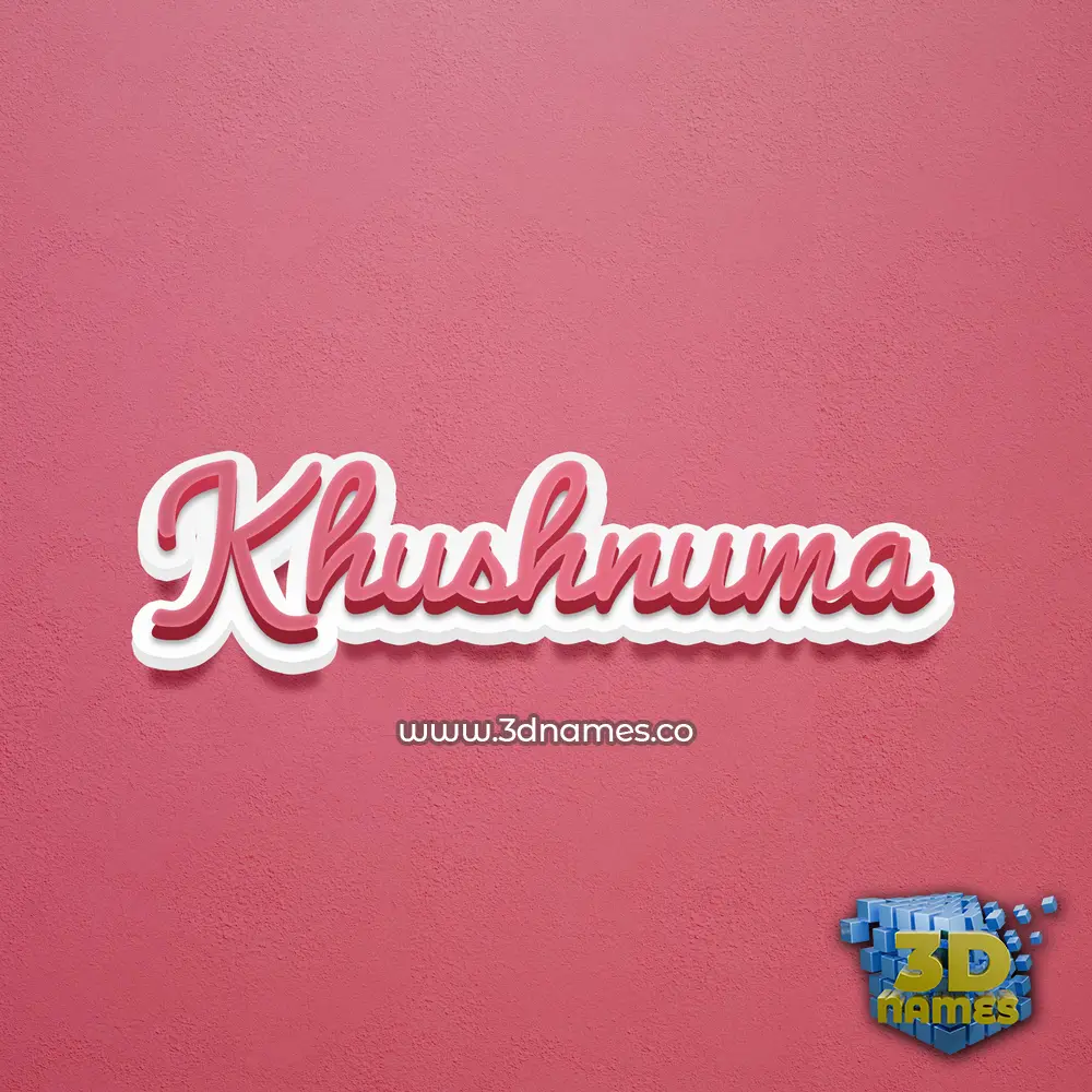khushnuma in Red Scribble style - 3D name wallpaper