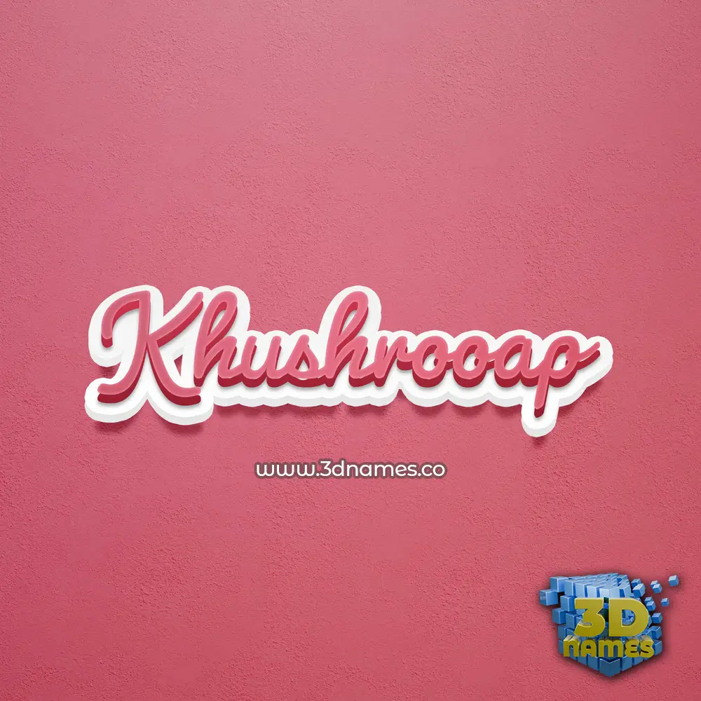 khushrooap in Red Scribble style - 3D name wallpaper