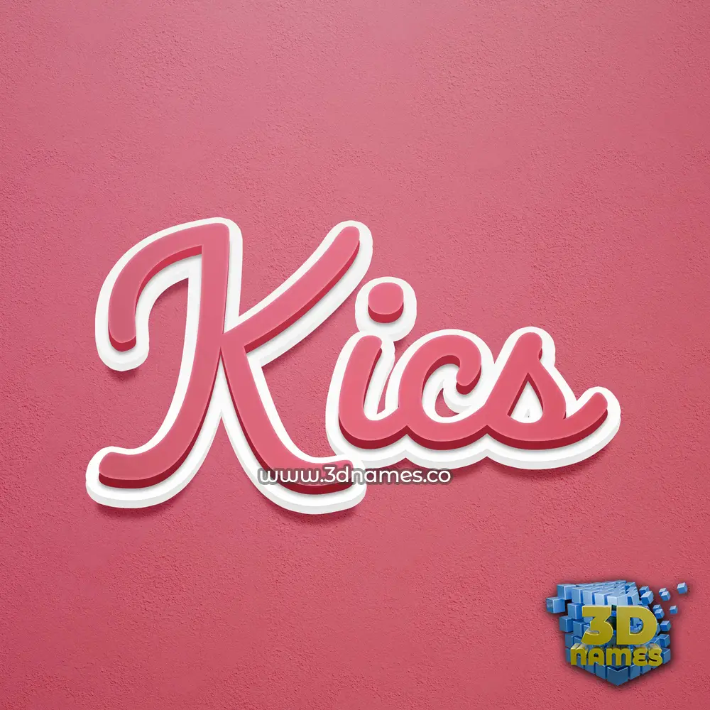 kics in Red Scribble style - 3D name wallpaper kics in Red Scribble style - 3D name wallpaper