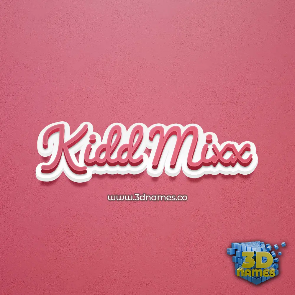 kidd mixx in Red Scribble style - 3D name wallpaper